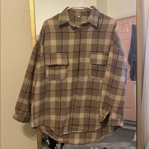 tan plaid shacket